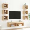 vidaXL 8 Piece TV Wall Units with LED Sonoma Oak Engineered Wood