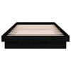 vidaXL Bed Frame without Mattress Black Solid Wood 100x200 cm