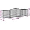 vidaXL Arched Gabion Baskets 10 pcs 400x50x100/120 cm Galvanised Iron