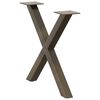 vidaXL Coffee Table Legs X-Shaped 2 pcs Natural Steel 50x(42-43) cm Steel