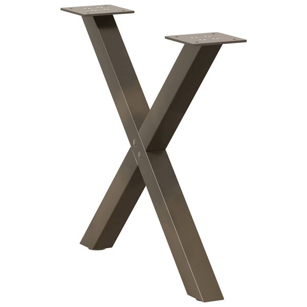 vidaXL Coffee Table Legs X-Shaped 2 pcs Natural Steel 50x(42-43) cm Steel