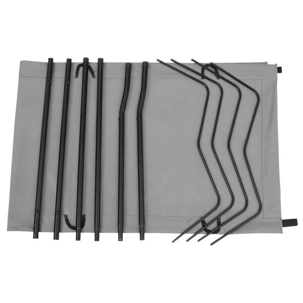 vidaXL Camping Beds 2 pcs 180x60x19 cm Oxford Fabric and Steel Grey