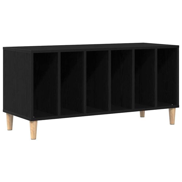 vidaXL Record Cabinet Black Oak 100 x 38 x 48 cm Engineered Wood