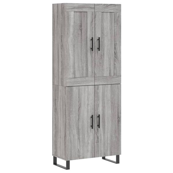 vidaXL Highboard Grey Sonoma 69.5x34x180 cm Engineered Wood