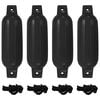 vidaXL Boat bumpers 2.25 kg 41 x 11.5 cm Black PVC