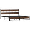 vidaXL Metal Bed Frame without Mattress Brown Oak 183x213 cm