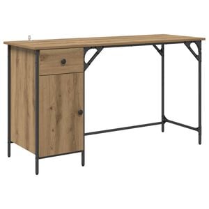 vidaXL Computer Desk Artisan Oak 131 x 48 x 75 cm Engineered Wood