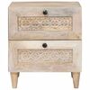 vidaXL Bedside Cabinet Beige 40 x 33 x 46 cm Solid Acacia wood