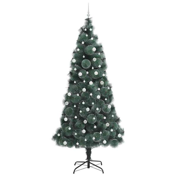 vidaXL Artificial Pre-lit Christmas Tree with Ball Set Green 240 cm