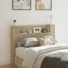 vidaXL Headboard Cabinet with LED Sonoma 140 x 16.5 x 103.5 cm
