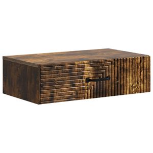 vidaXL Wall-Mounted Side Table Smoked Oak 59 x 34.5 x 17 cm