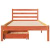 vidaXL Bed Frame without Mattress Wax Brown 75x190 cm Small Single Solid Wood Pine