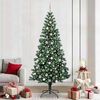 vidaXL Artificial Pre-lit Christmas Tree Green 240 cm PVC and Metal
