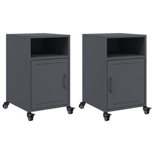 vidaXL Bedside Cabinets 2 pcs Anthracite 36x39x59 cm Steel