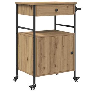 vidaXL Kitchen Trolley Artisan Oak 56 x 43 x 89.5 cm Engineered Wood
