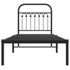 vidaXL Metal Bed Frame without Mattress with Headboard Black 80x200cm