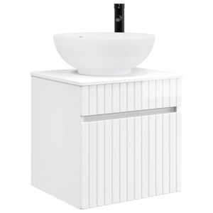 vidaXL Wall-mounted Sink Vanity High Gloss White 49 x 44.5 x 66.5 cm