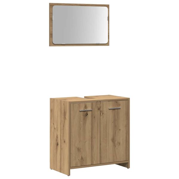 vidaXL Bathroom Cabinet with Mirror Artisan Oak Engineered Wood
