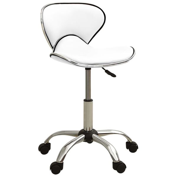 vidaXL Salon Spa Stool White Faux Leather