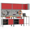 vidaXL Work Cabinet Set with Drawer with Shelf 10 pcs Red and Grey