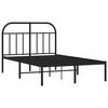 vidaXL Metal Bed Frame without Mattress with Headboard Black 120x200cm