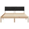 vidaXL Bed frame Brown and black 160 x 200 cm Solid pine wood