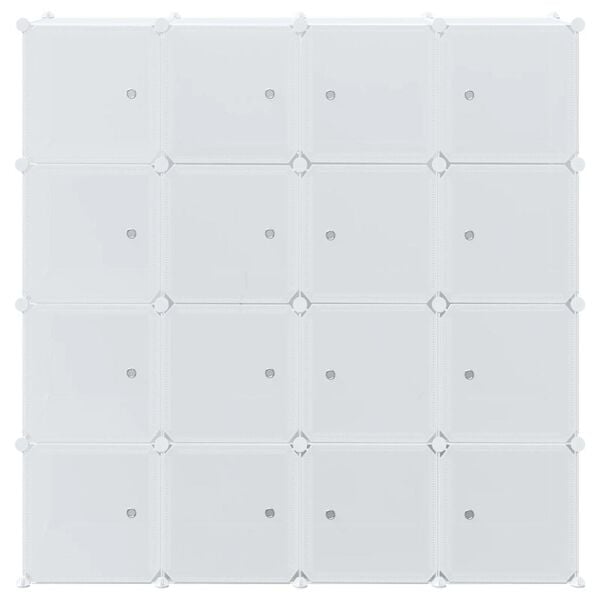 vidaXL Storage Cube Organiser with 16 Cubes and Hanging Rods PP