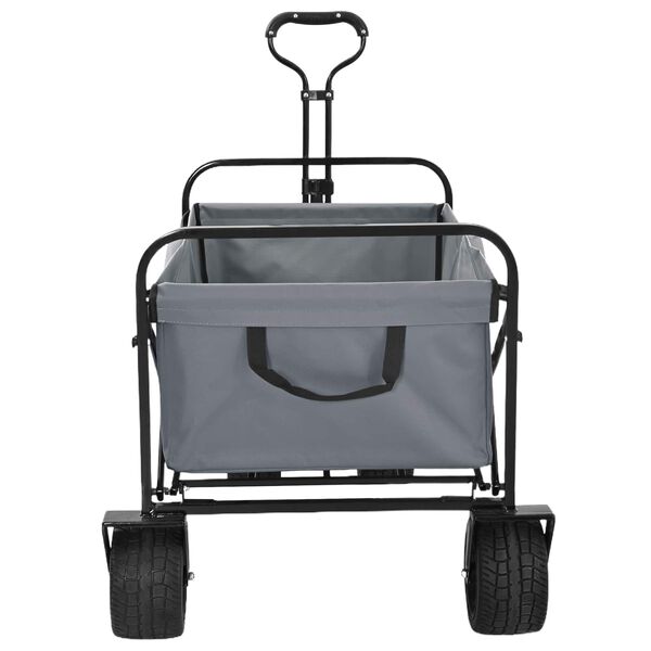vidaXL Folding Hand Trolley Manual Grey 89 x 63 x 96 cm