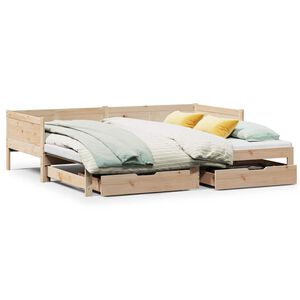 vidaXL Daybed with Trundle and Drawers without Mattress 90x190 cm Single