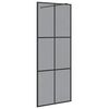 vidaXL Walk-in Shower Wall Black 80 x 195 cm Tempered Glass