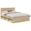 vidaXL Bed Frame with Headboard Sonoma 140 x 200 cm Engineered wood