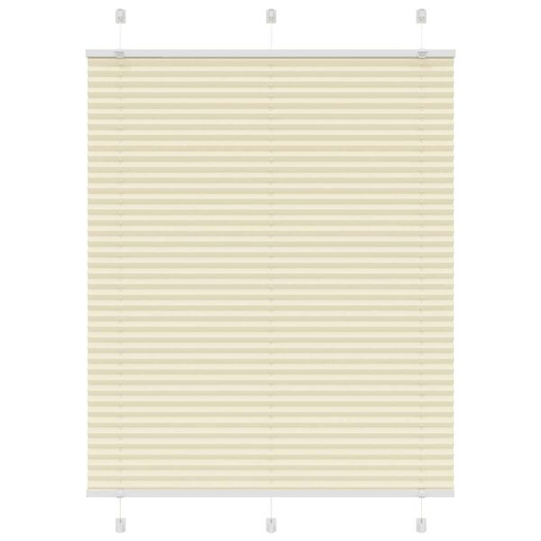 vidaXL Pleated Blind Cream 105x100 cm Fabric Width 104.4 cm Polyester