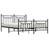 vidaXL Metal Bed Frame without Mattress with Footboard Black 183x213cm
