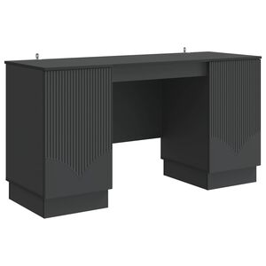 vidaXL Desk with Shelf Black 142.5 x 50 x 75 cm Engineered Wood
