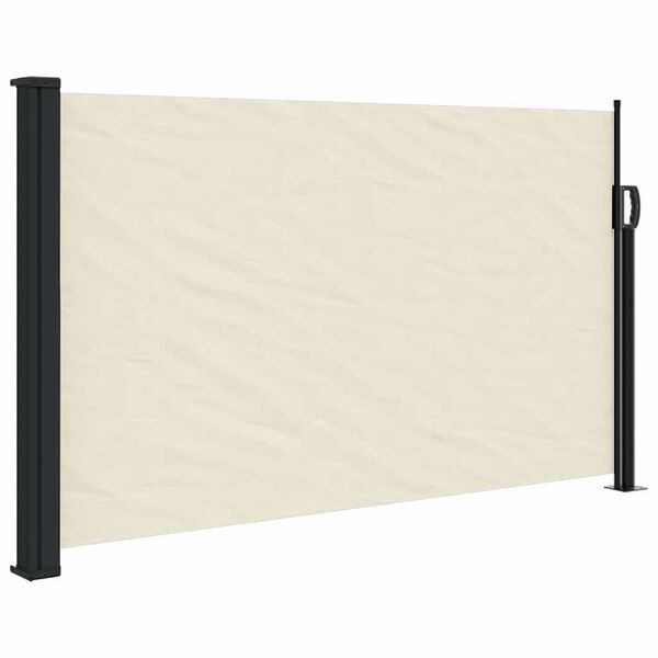 vidaXL Retractable Side Awning Cream 117x300 cm