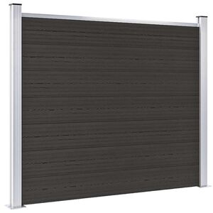 vidaXL Fence Panel WPC 180x146 cm Black