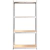 vidaXL 4-Layer Shelves 3 pcs Silver Steel&Engineered Wood