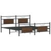 vidaXL Metal Bed Frame without Mattress Brown Oak 180x200 cm Super King