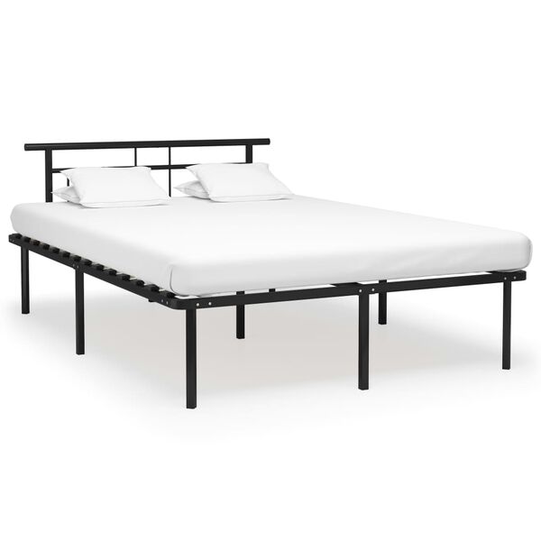 vidaXL Bed Frame without Mattress Black Metal 140x200cm