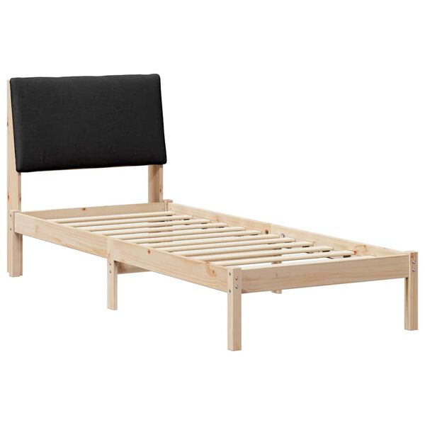 vidaXL Bed frame Brown and black 80 x 200 cm Solid pine wood
