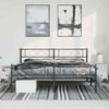 vidaXL Metal Bed Frame without Mattress with Footboard Black 193x203cm