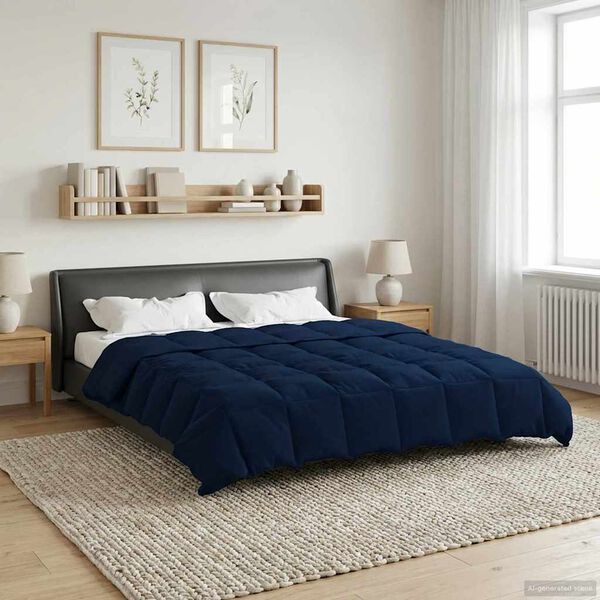 vidaXL Full Year Duvet Quilted Dark Blue 220 x 240 cm Microfiber