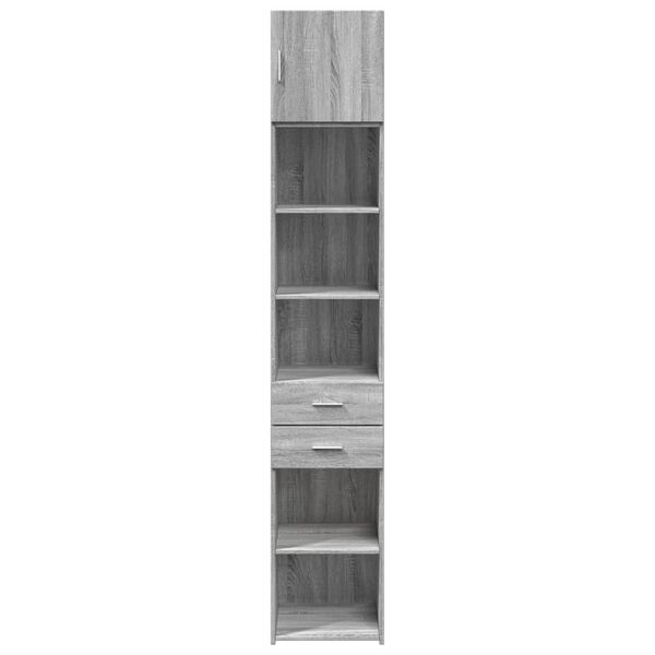 vidaXL Slim Storage Cabinet Grey Sonoma 40x42.5x225 cm Engineered Wood
