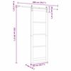 vidaXL Sliding Door White and Black 83 x 232 cm Solid Pine Wood