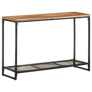 vidaXL Console Table | Natural wood and black | Solid acacia wood, iron