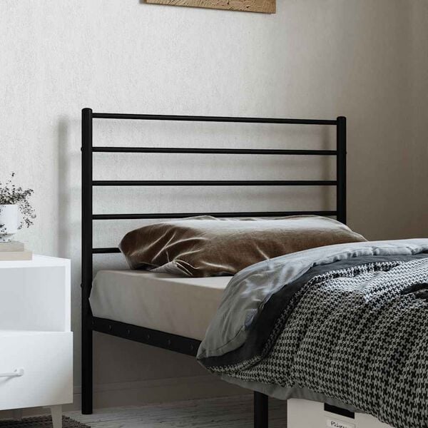 vidaXL Metal Replace Headboard Black 107 cm