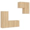 vidaXL 4 Piece TV Wall Units Sonoma Oak Engineered Wood