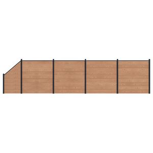 vidaXL Fence Panel 5 pcs WPC and Aluminium Brown
