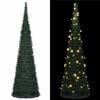 vidaXL Christmas Tree with LED String Lights Green 150 x 150 cm PVC