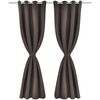 vidaXL Blackout Curtains 2 pcs with Metal Eyelets 135x175 cm Brown